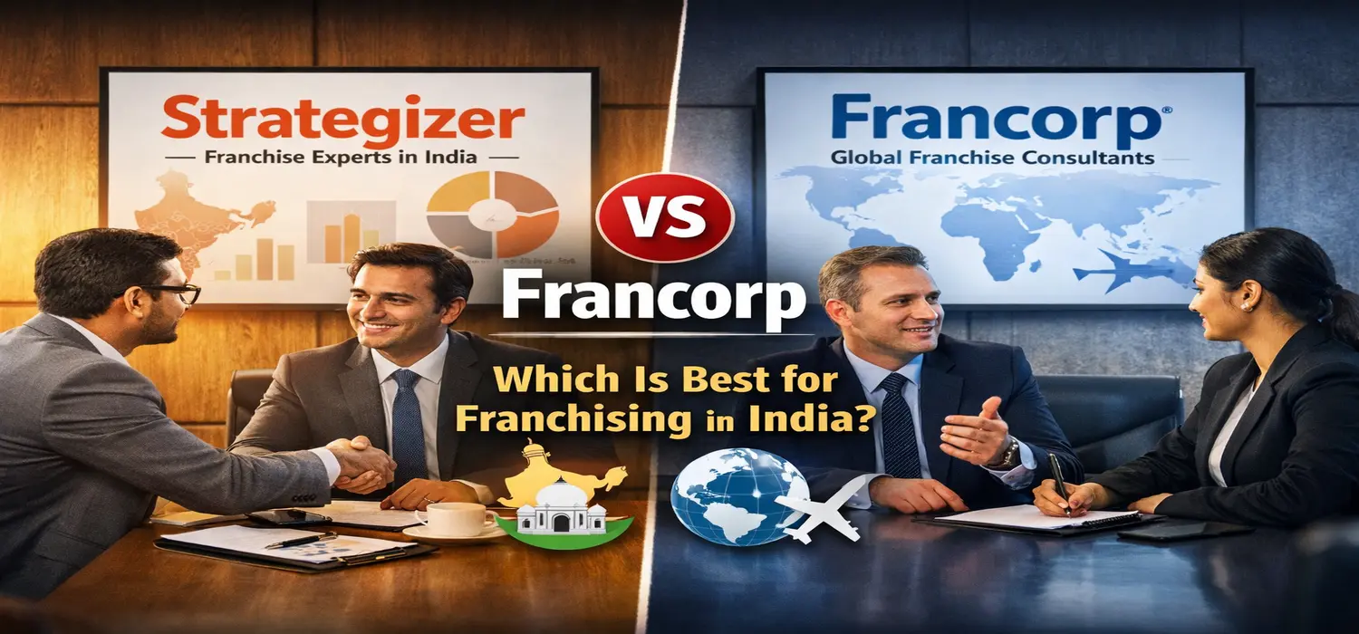Should I choose Strategizer or Francorp to franchise my business in India